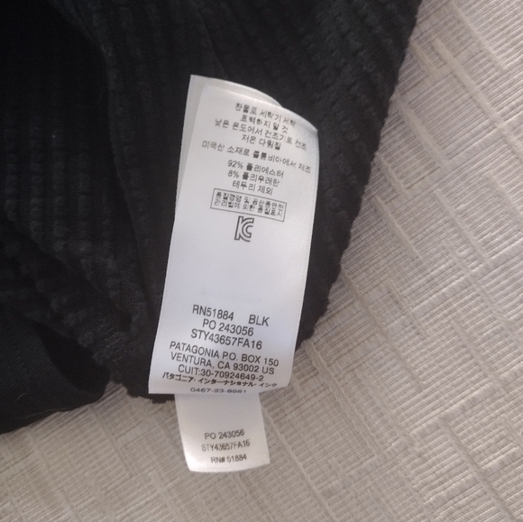 Patagonia Thermal Weight Capilene Black Mens L Polartec Baselayer 1/4 Zip - Picture 7 of 9